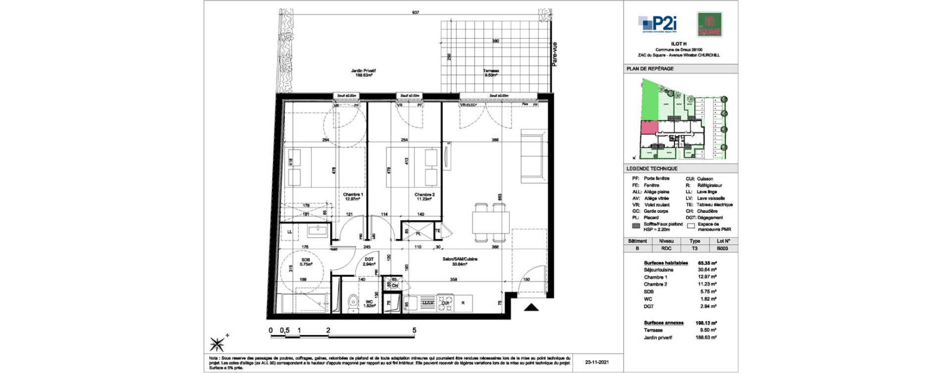 Appartement T3 de 65,35 m2 &agrave; Dreux Centre