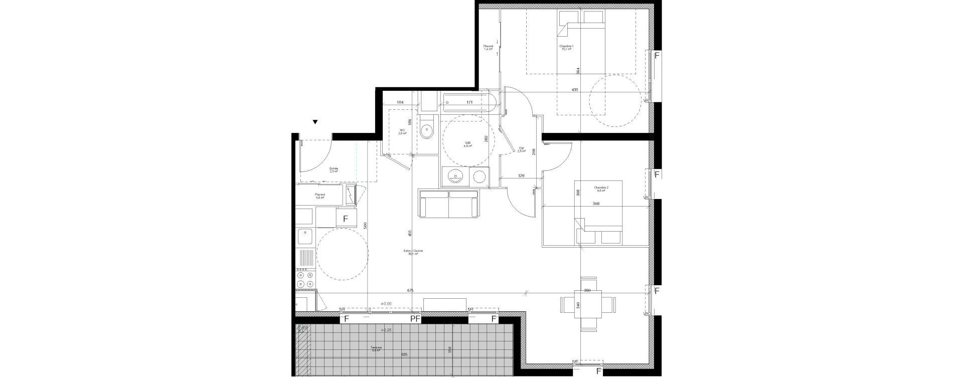 Appartement T4 de 77,10 m2 &agrave; Hanches Centre