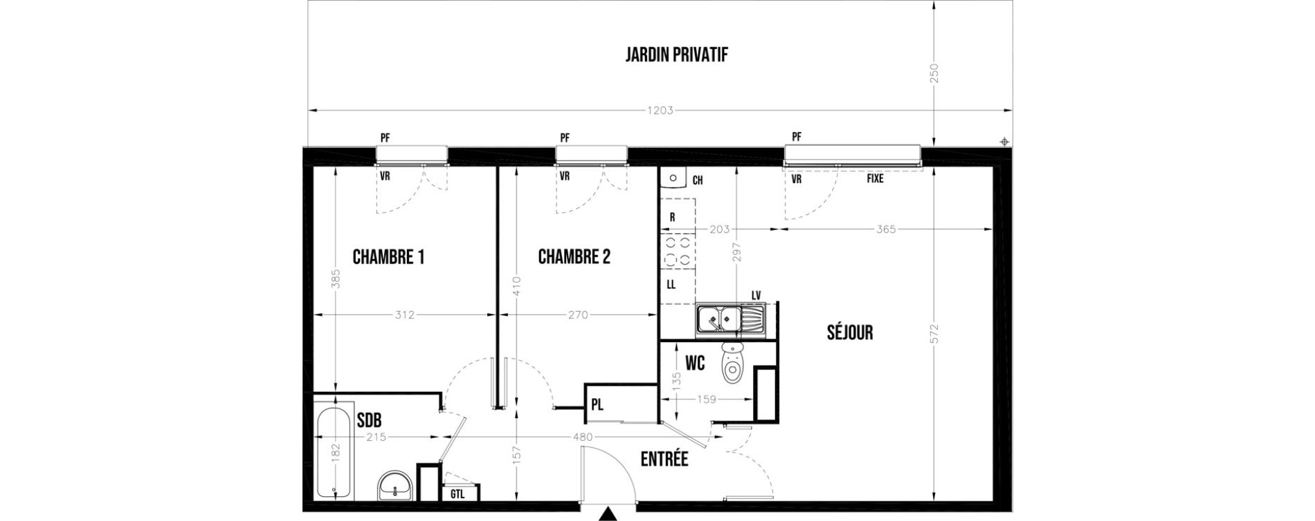 Appartement T3 de 64,32 m2 au Coudray Centre
