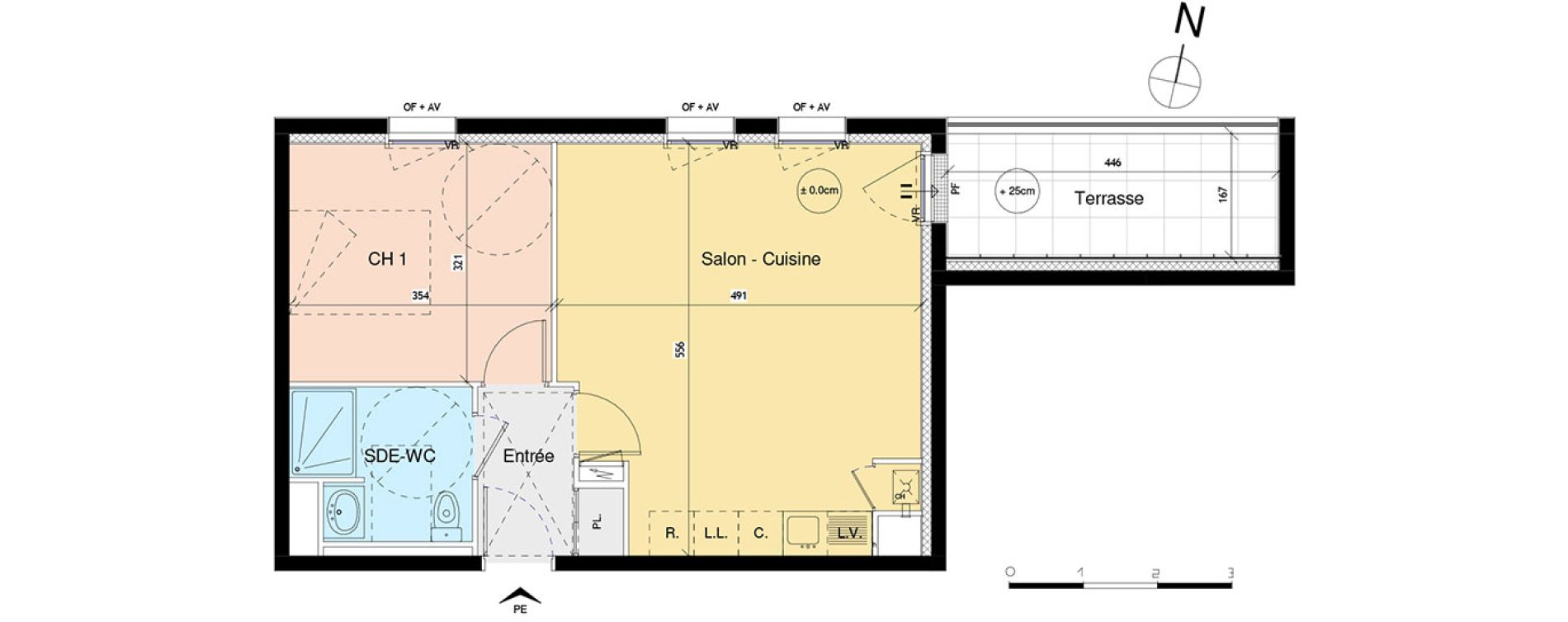 Appartement T2 de 44,95 m2 &agrave; Luc&eacute; Centre