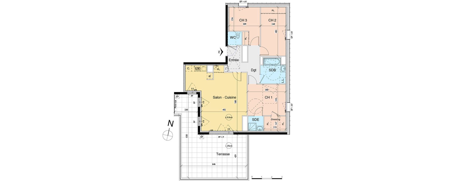 Appartement T4 de 85,98 m2 &agrave; Luc&eacute; Centre