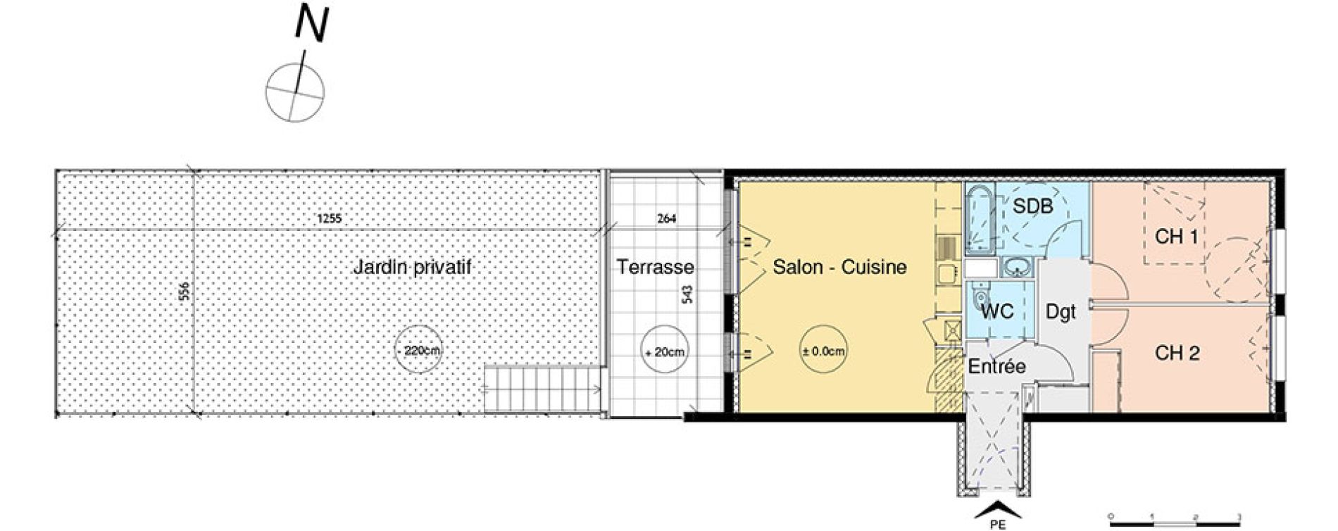 Appartement T3 de 65,55 m2 &agrave; Luc&eacute; Centre
