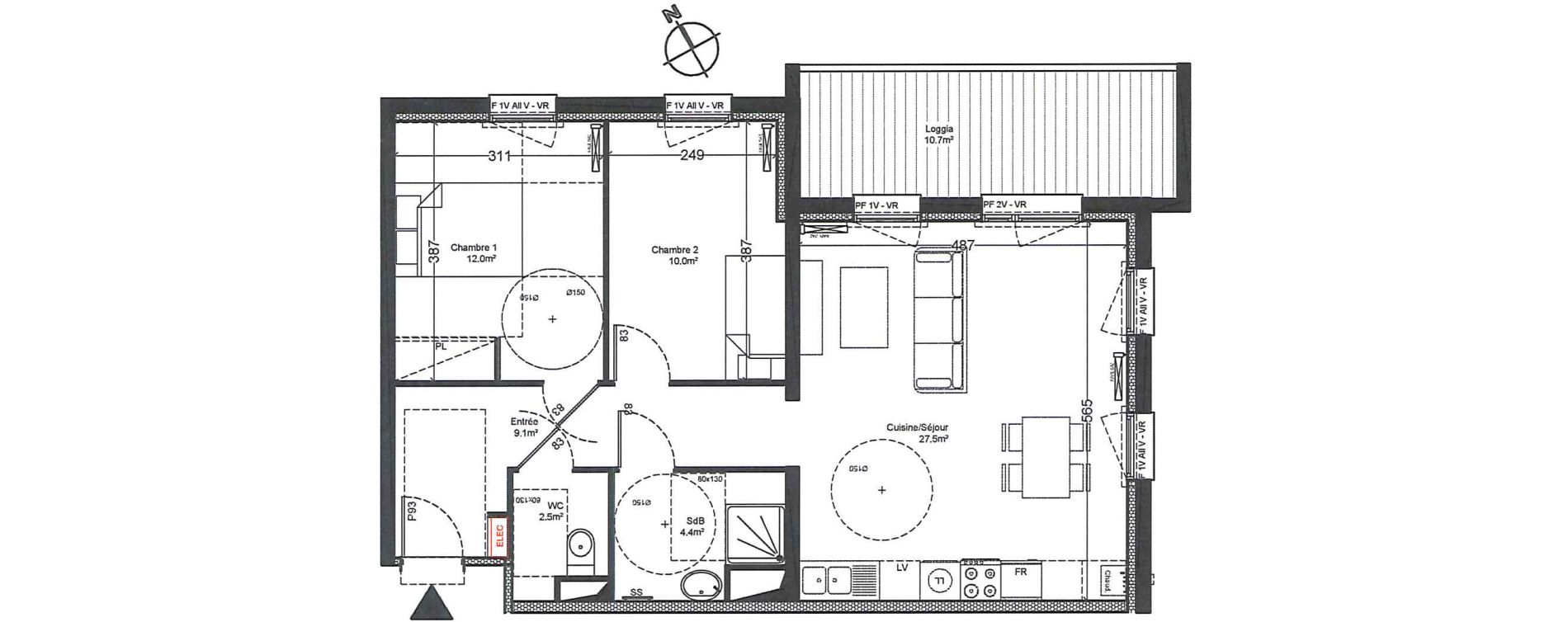 Appartement T3 de 65,50 m2 &agrave; Luisant Centre