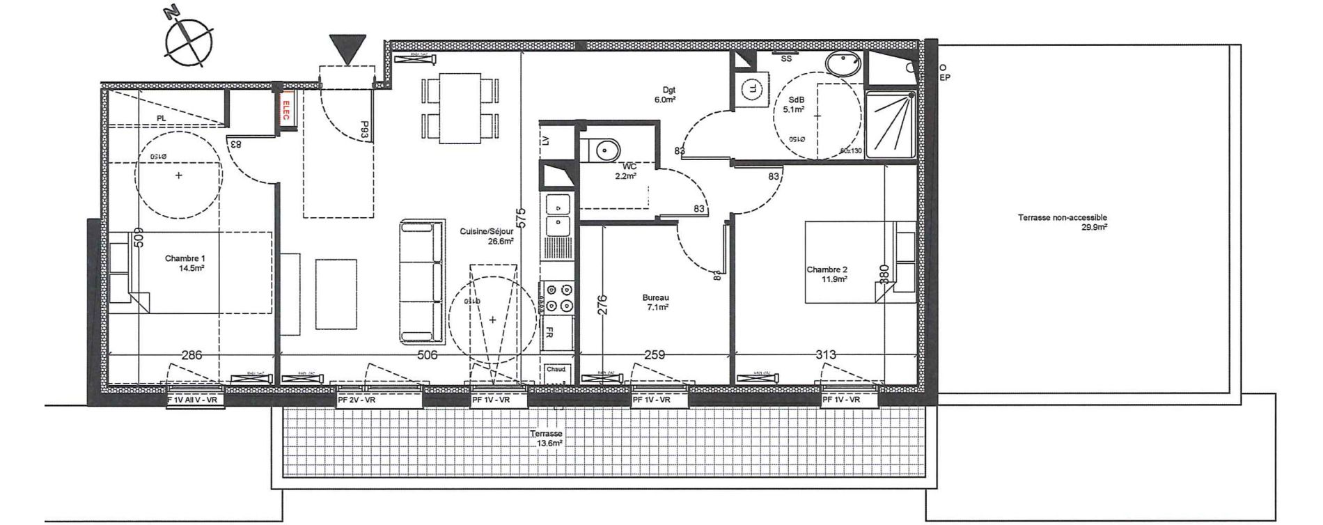 Appartement T3 de 73,40 m2 &agrave; Luisant Centre