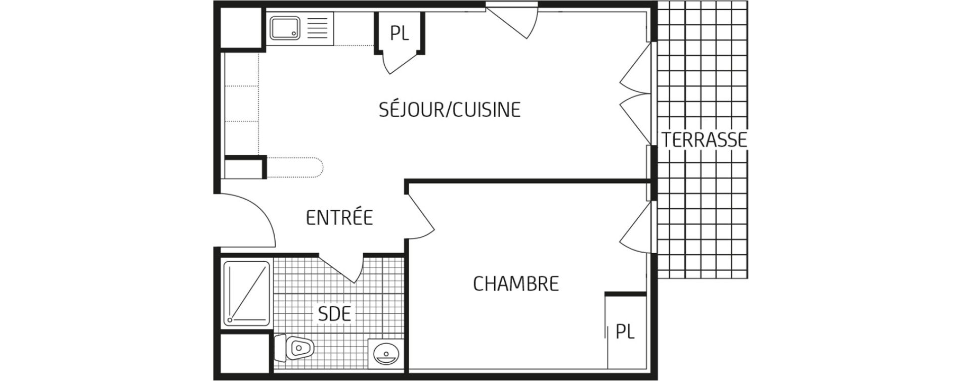 Appartement T2 de 40,50 m2 &agrave; Luisant Centre