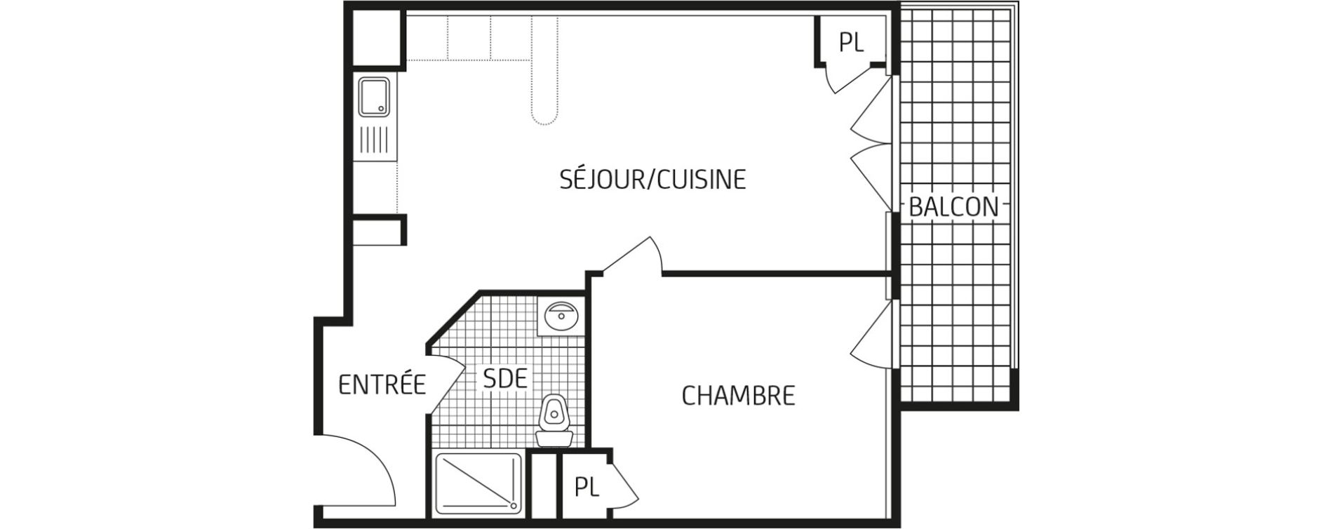 Appartement T2 de 42,48 m2 &agrave; Luisant Centre