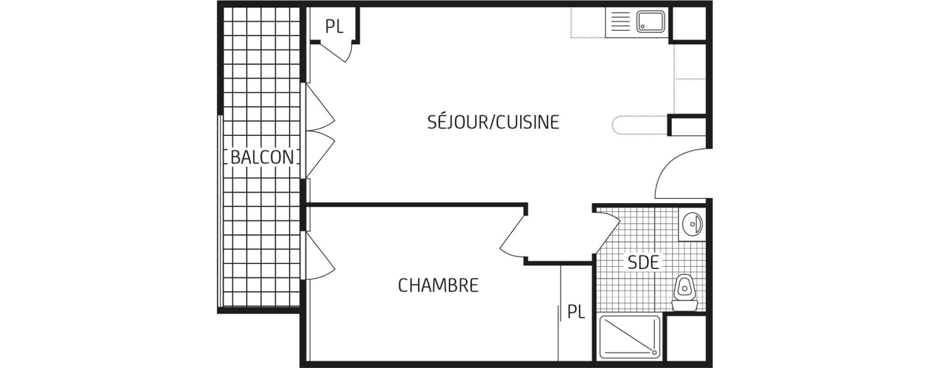 Appartement T2 de 44,26 m2 &agrave; Luisant Centre