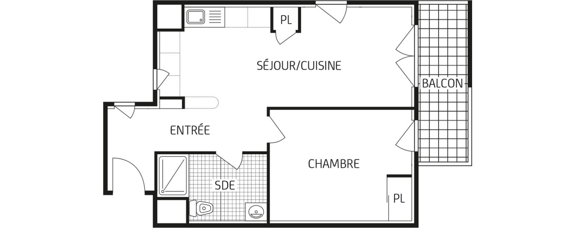 Appartement T2 de 43,62 m2 &agrave; Luisant Centre
