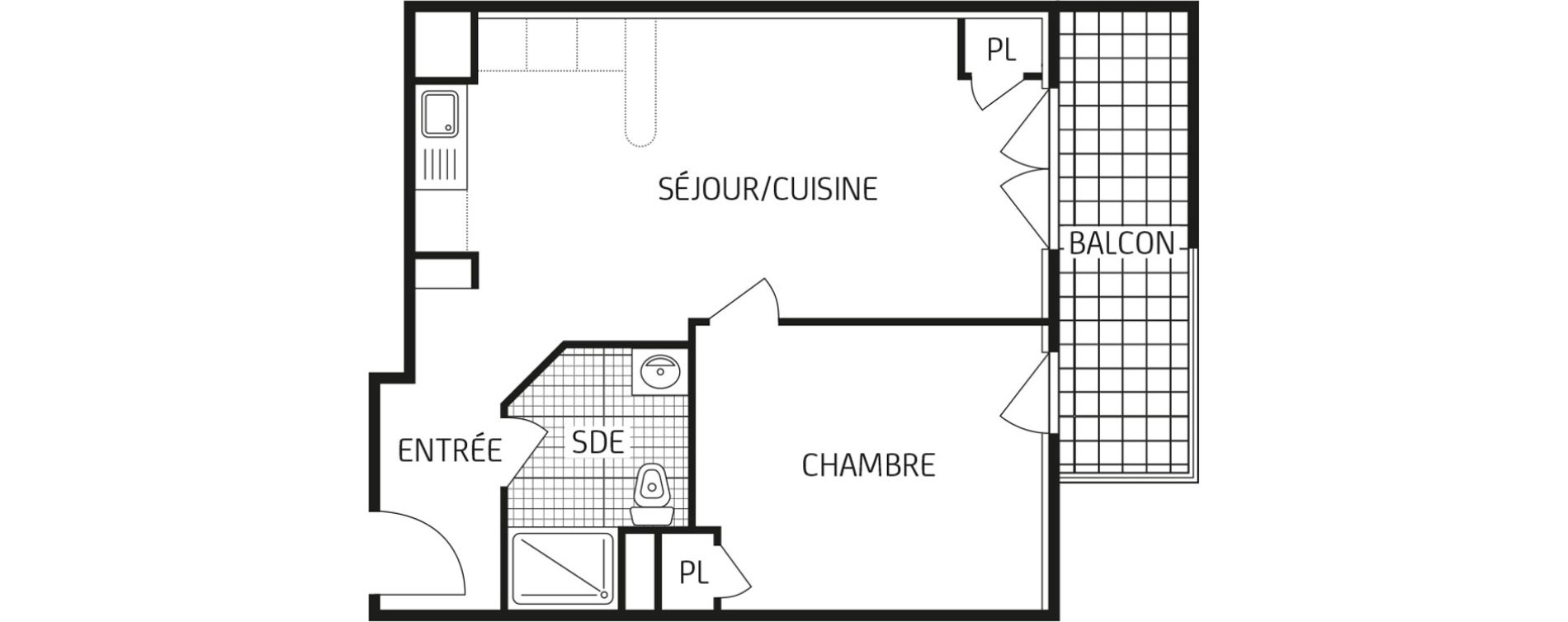 Appartement T2 de 42,48 m2 &agrave; Luisant Centre
