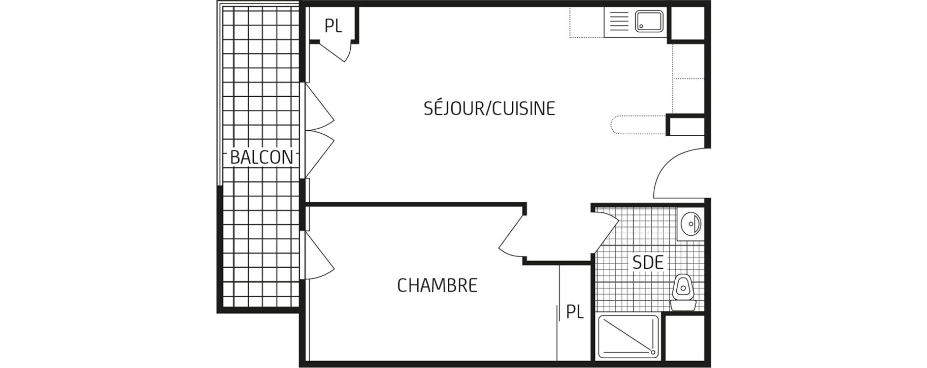 Appartement T2 de 44,26 m2 &agrave; Luisant Centre
