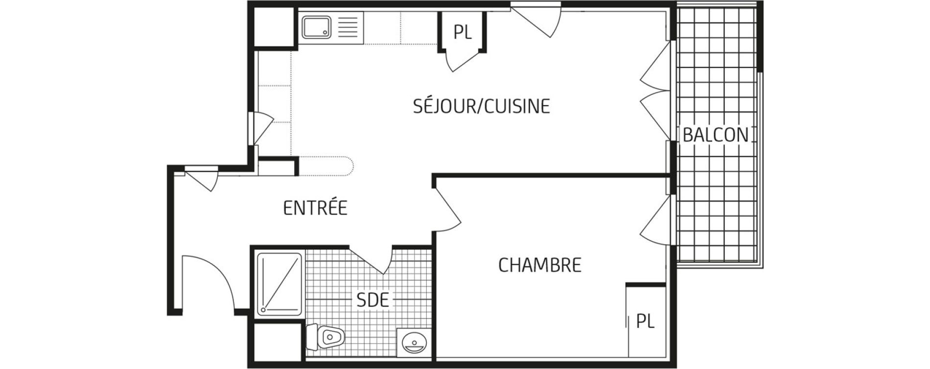 Appartement T2 de 43,62 m2 &agrave; Luisant Centre