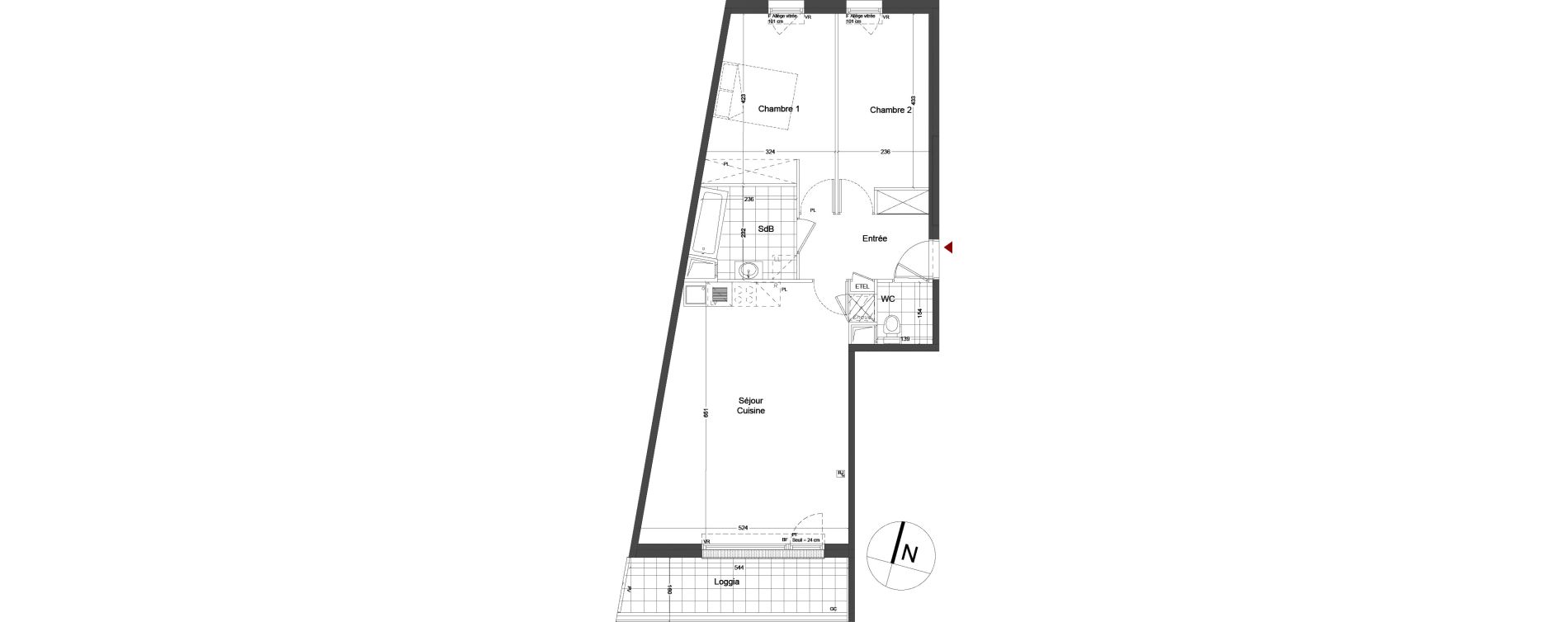 Appartement T3 de 68,05 m2 &agrave; Luisant Centre