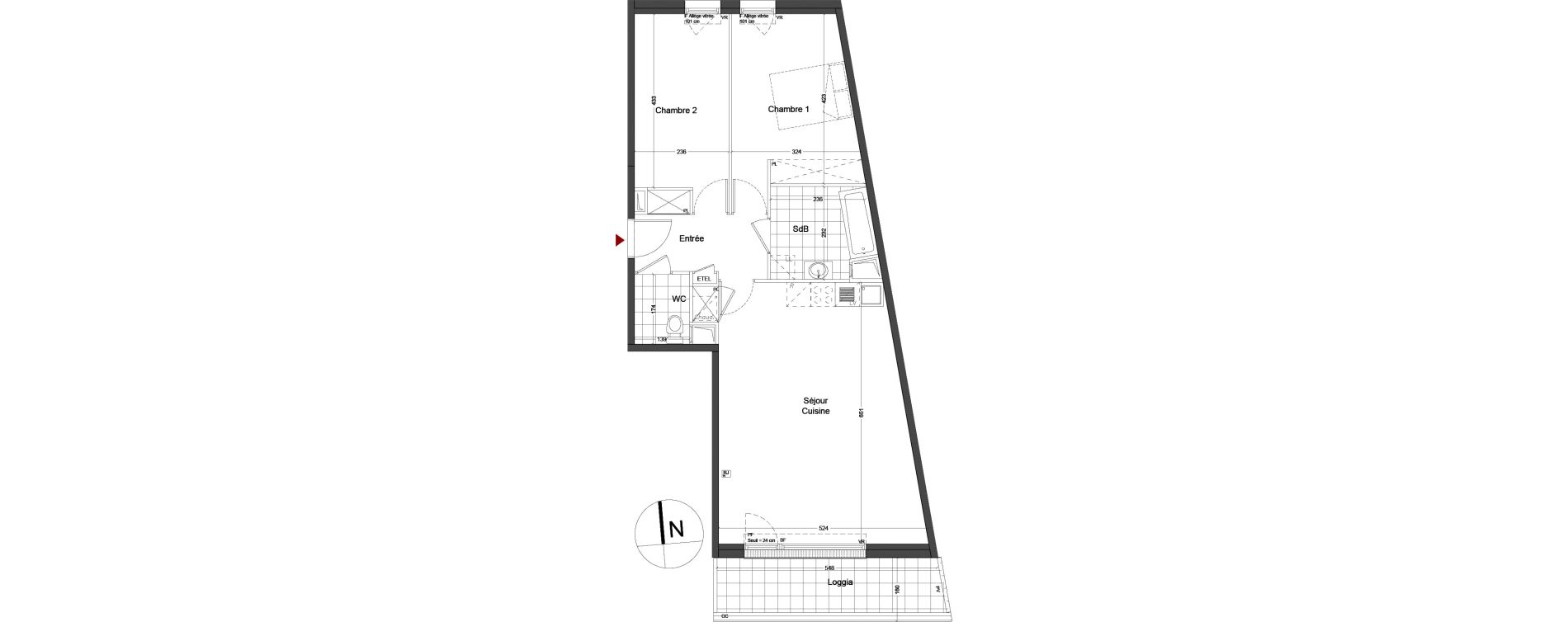 Appartement T3 de 68,50 m2 &agrave; Luisant Centre