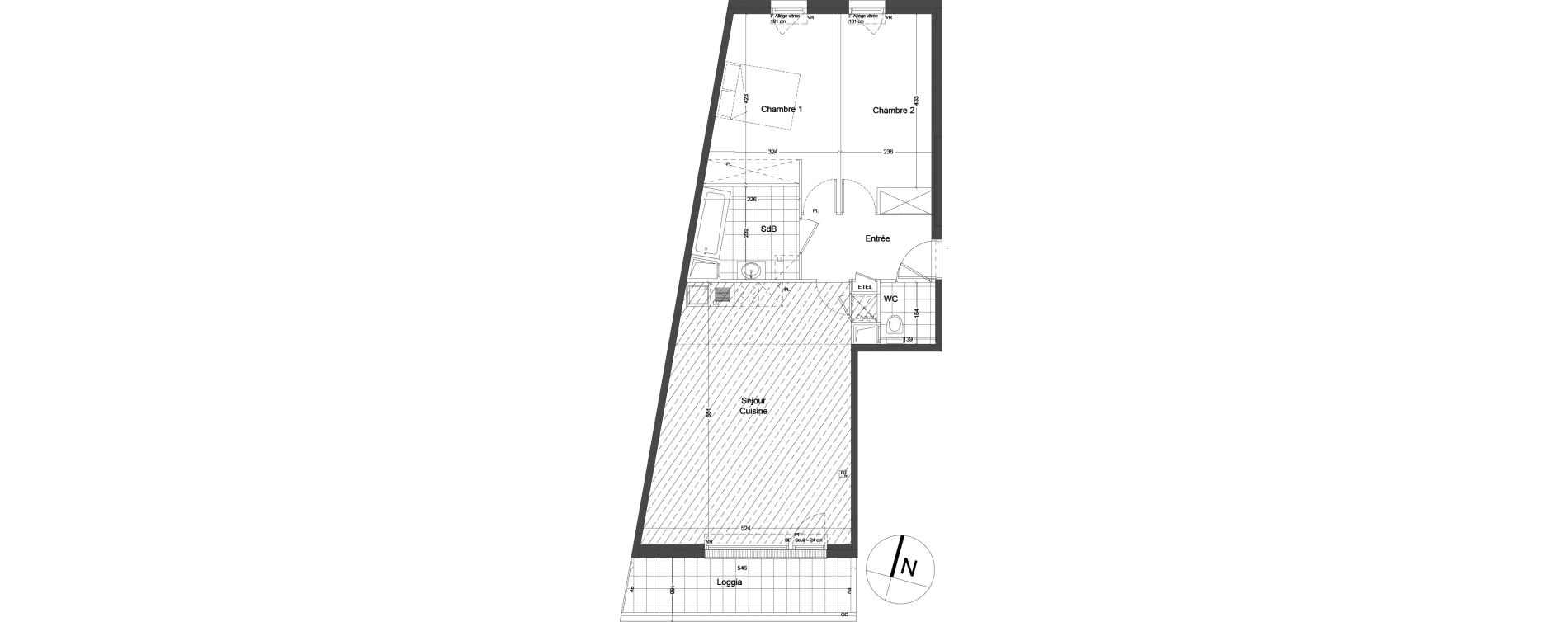 Appartement T3 de 68,05 m2 &agrave; Luisant Centre