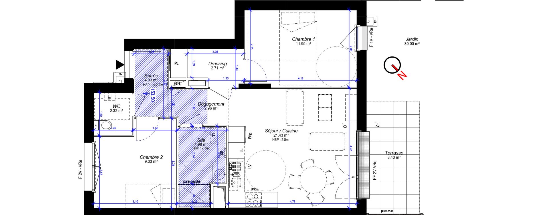 Appartement T3 de 59,71 m2 &agrave; Luisant Centre