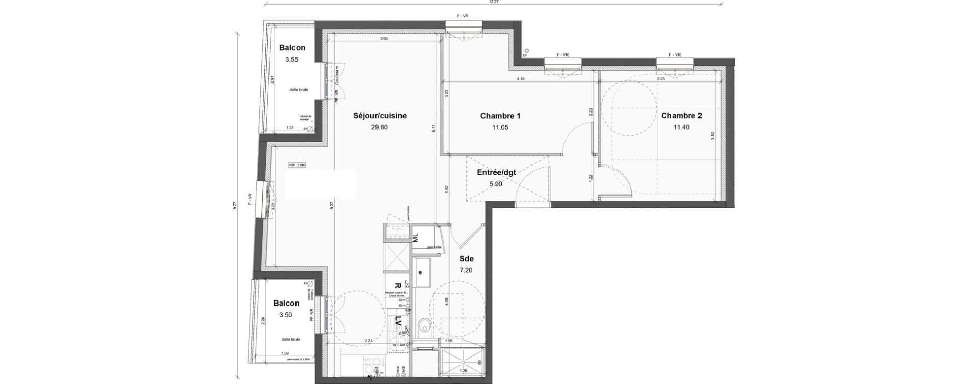 Appartement T3 de 68,00 m2 &agrave; Luisant Centre