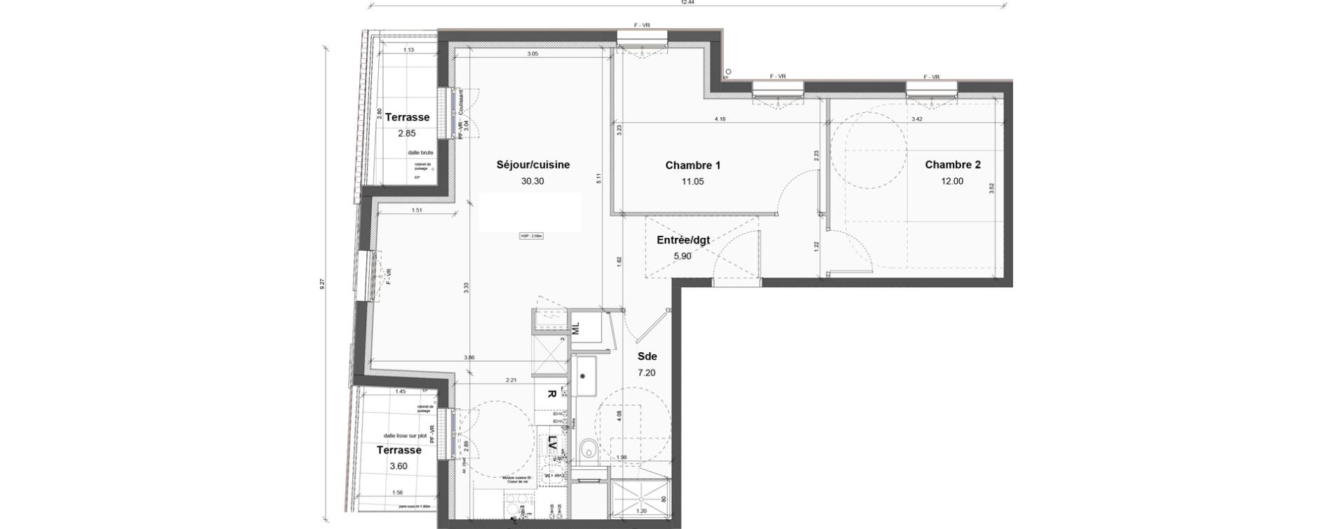 Appartement T3 de 66,50 m2 &agrave; Luisant Centre