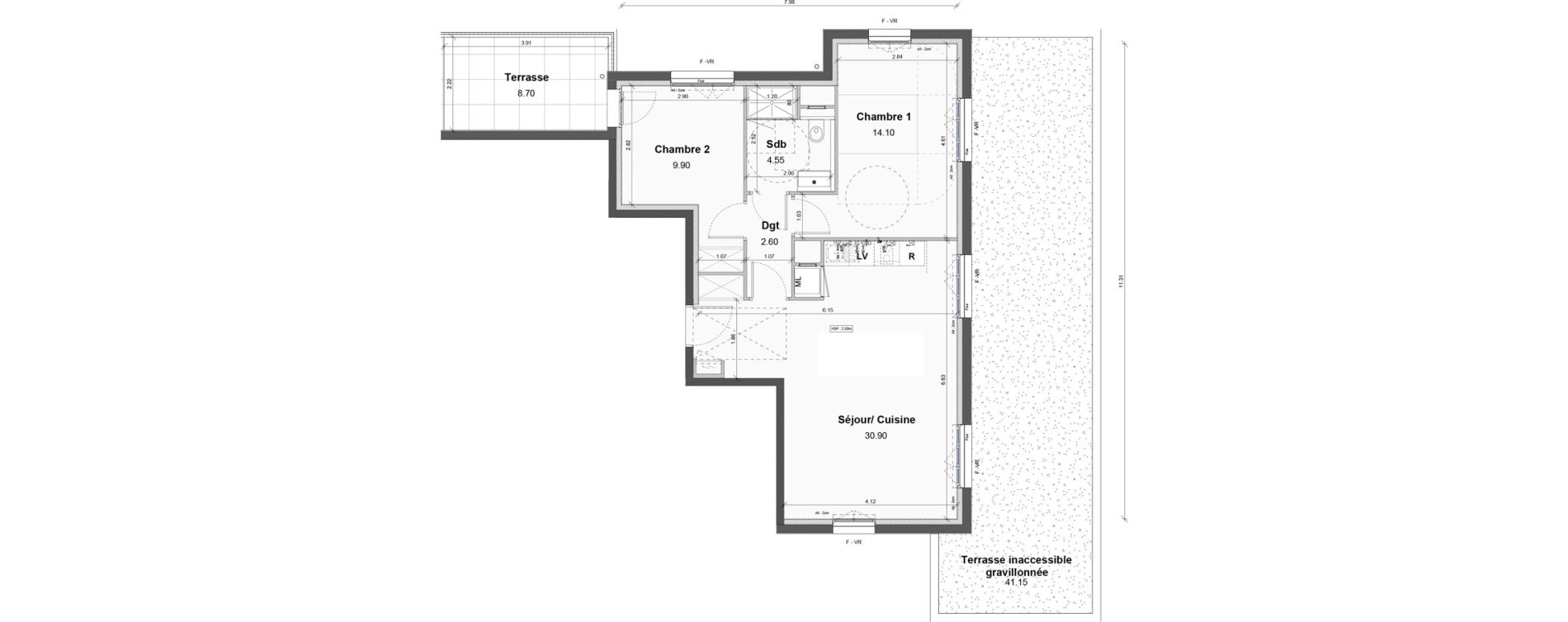 Appartement T3 de 62,10 m2 &agrave; Luisant Centre