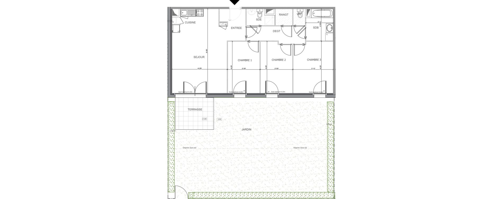 Appartement T4 de 80,06 m2 &agrave; Luisant Centre