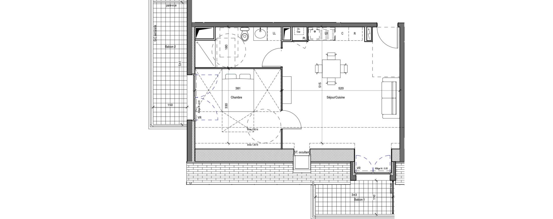 Appartement T2 de 47,62 m2 &agrave; Maintenon Centre