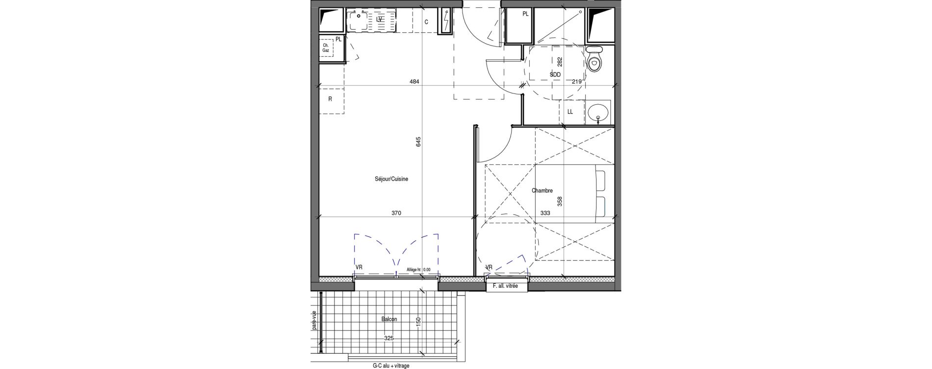 Appartement T2 de 43,81 m2 &agrave; Maintenon Centre