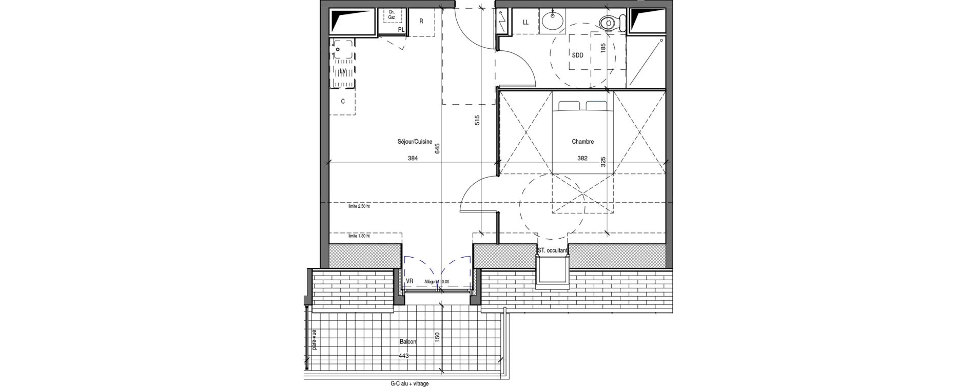 Appartement T2 de 40,16 m2 &agrave; Maintenon Centre