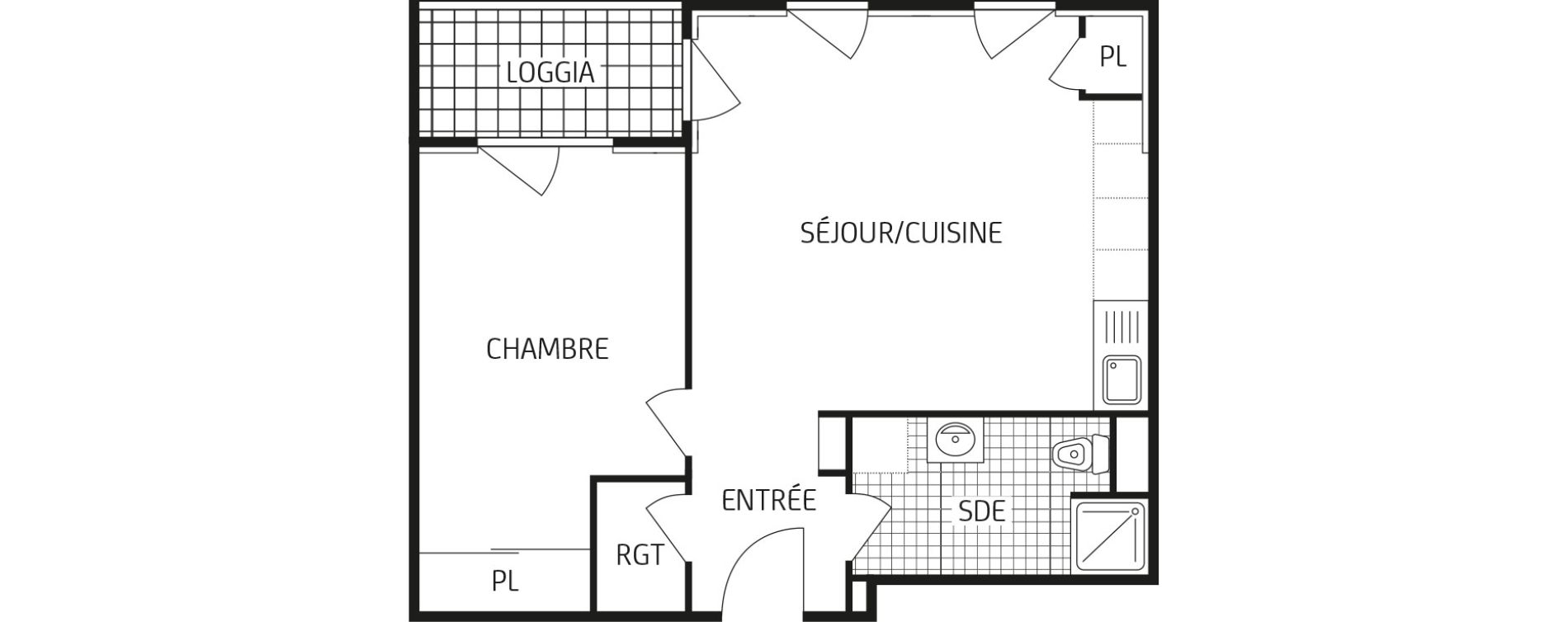 Appartement T2 de 42,78 m2 &agrave; Mainvilliers Centre