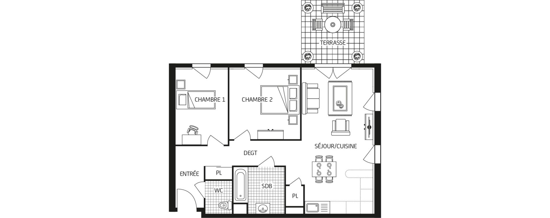 Appartement T3 de 62,85 m2 &agrave; Mainvilliers Centre