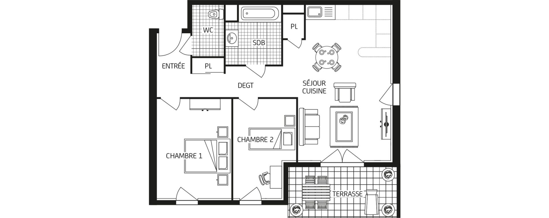 Appartement T3 de 62,84 m2 &agrave; Mainvilliers Centre