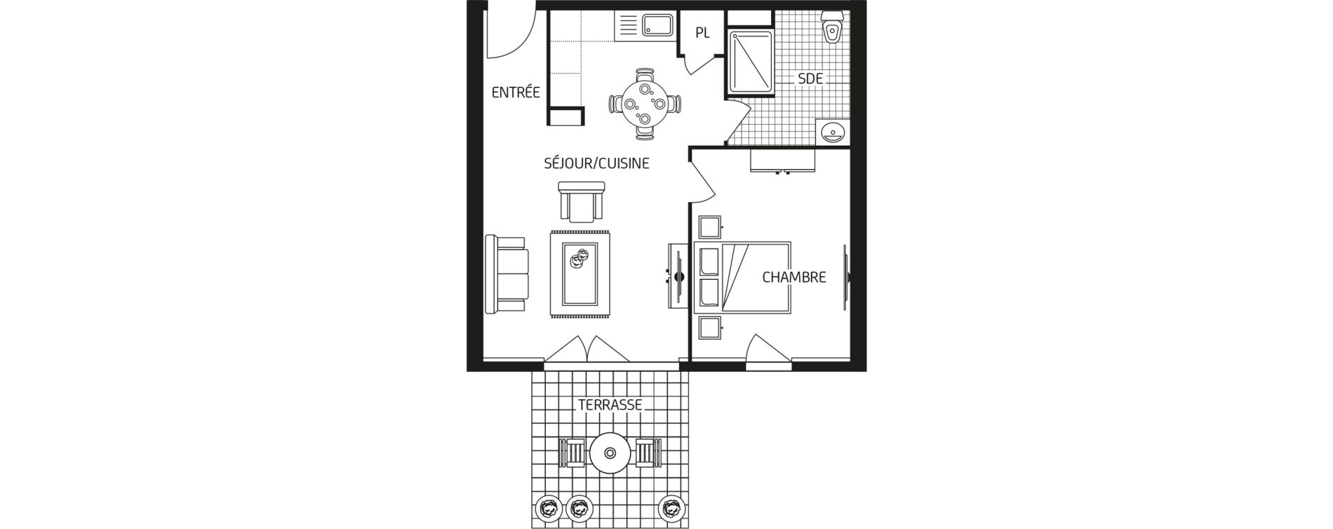 Appartement T2 de 45,86 m2 &agrave; Mainvilliers Centre