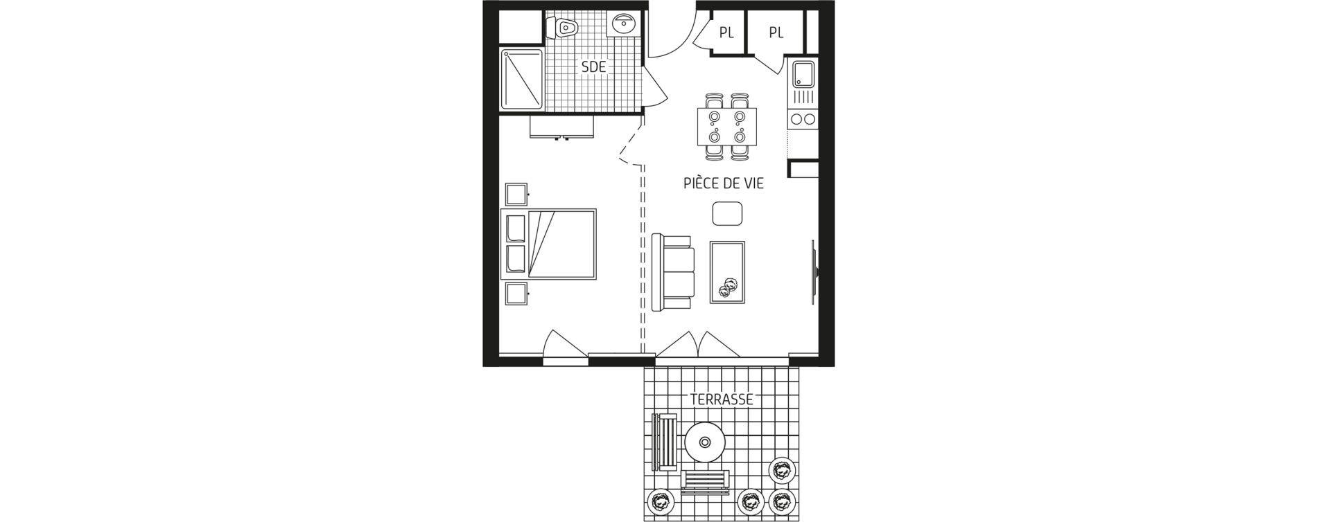 Appartement T1 bis de 39,95 m2 &agrave; Mainvilliers Centre