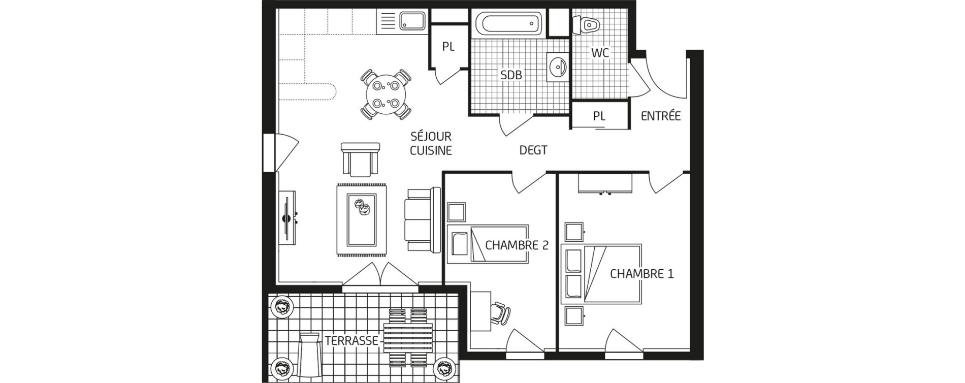 Appartement T3 de 62,77 m2 &agrave; Mainvilliers Centre
