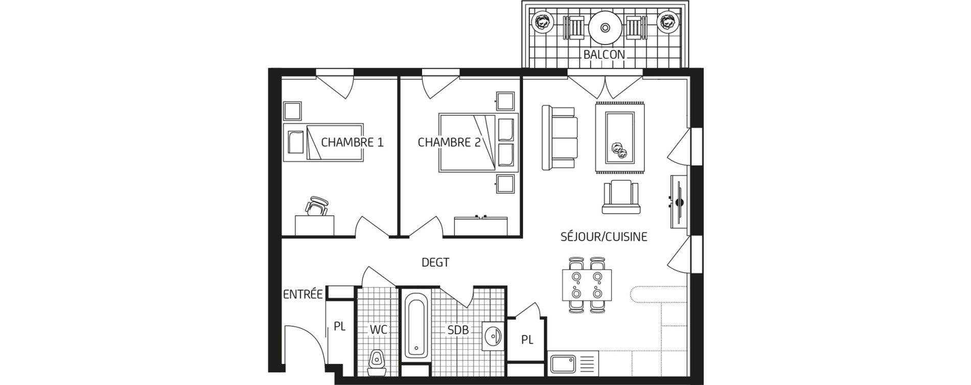 Appartement T3 de 62,95 m2 &agrave; Mainvilliers Centre