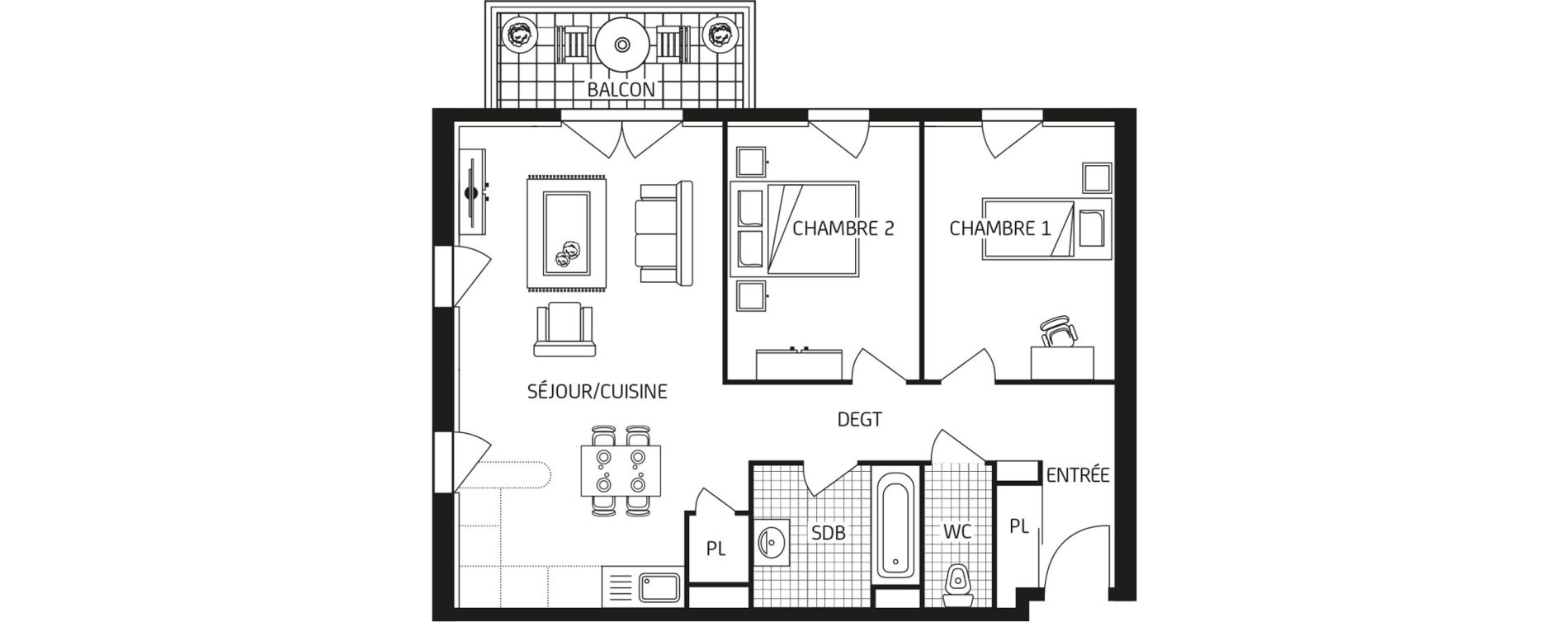 Appartement T3 de 62,88 m2 &agrave; Mainvilliers Centre
