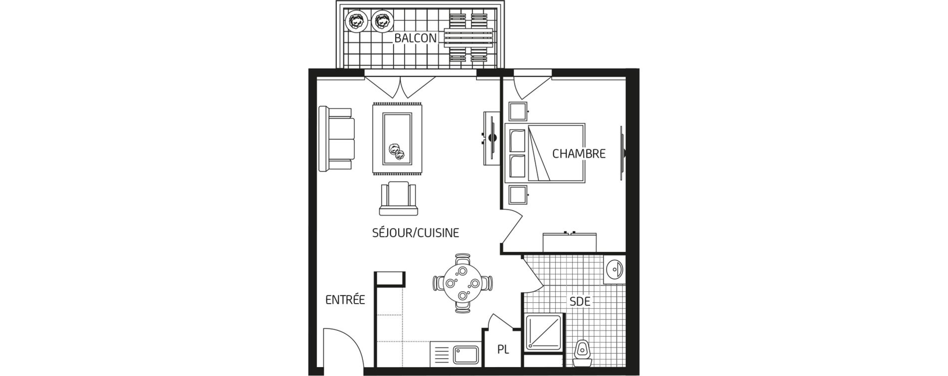 Appartement T2 de 45,96 m2 &agrave; Mainvilliers Centre