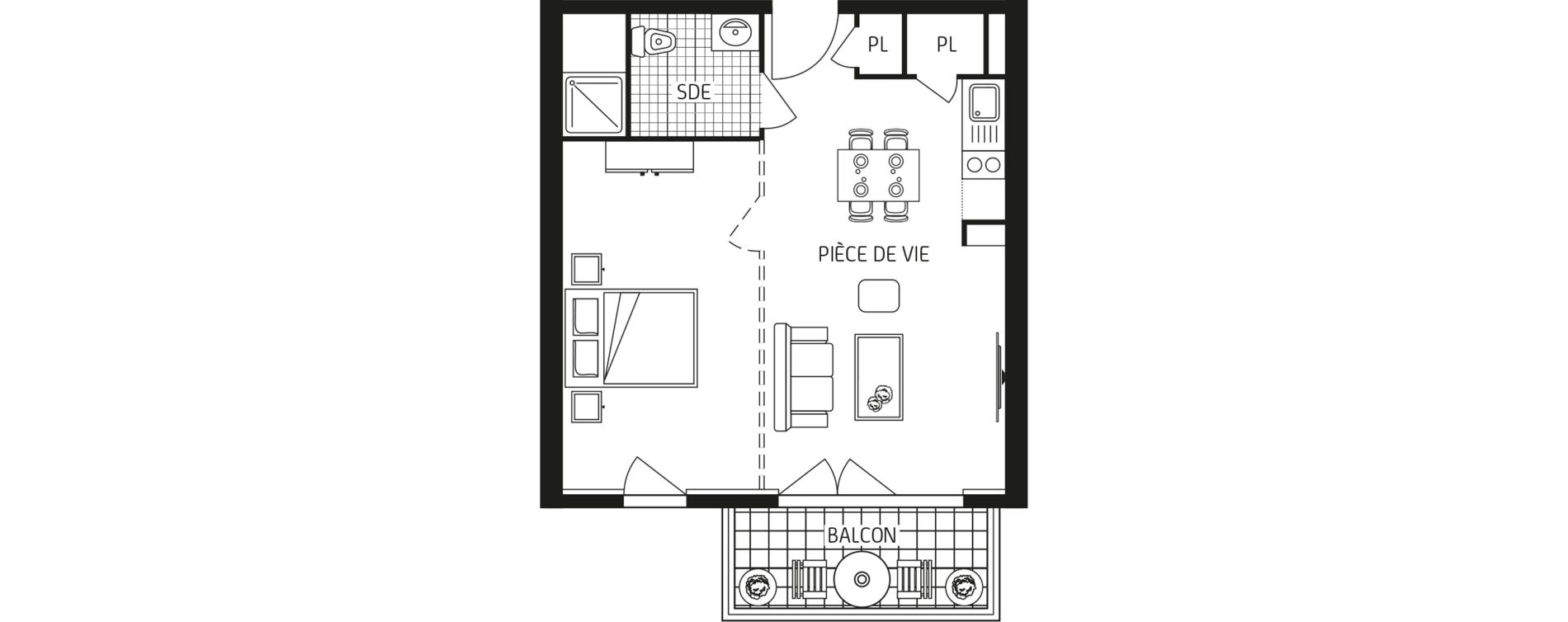 Appartement T1 bis de 39,97 m2 &agrave; Mainvilliers Centre