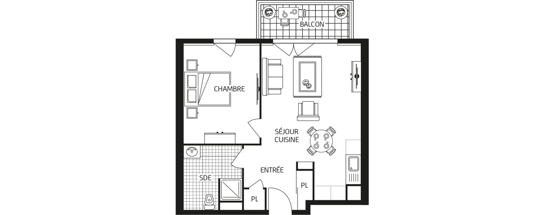Appartement T2 de 45,12 m2 &agrave; Mainvilliers Centre