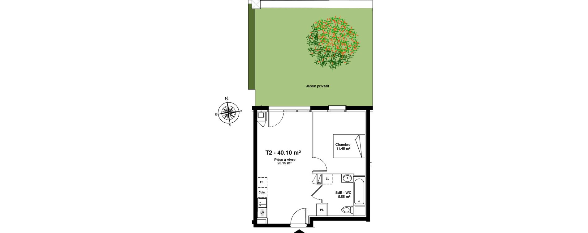 Appartement T2 de 40,15 m2 &agrave; Mainvilliers Mainvilliers r&eacute;publique