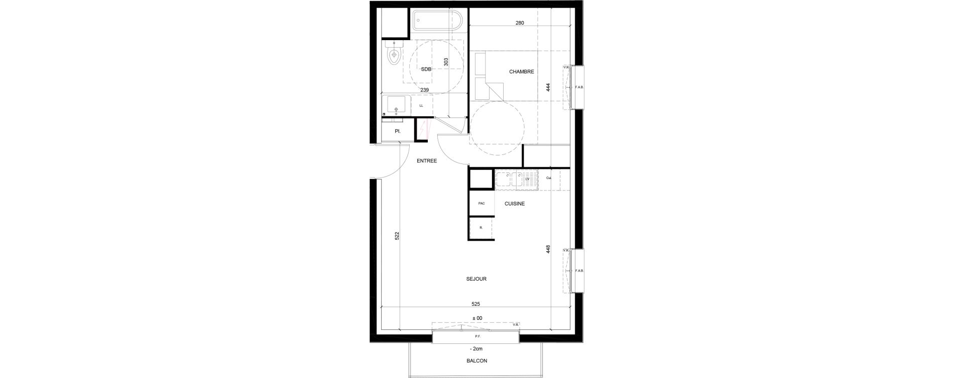 Appartement T2 de 45,06 m2 &agrave; Mainvilliers Centre