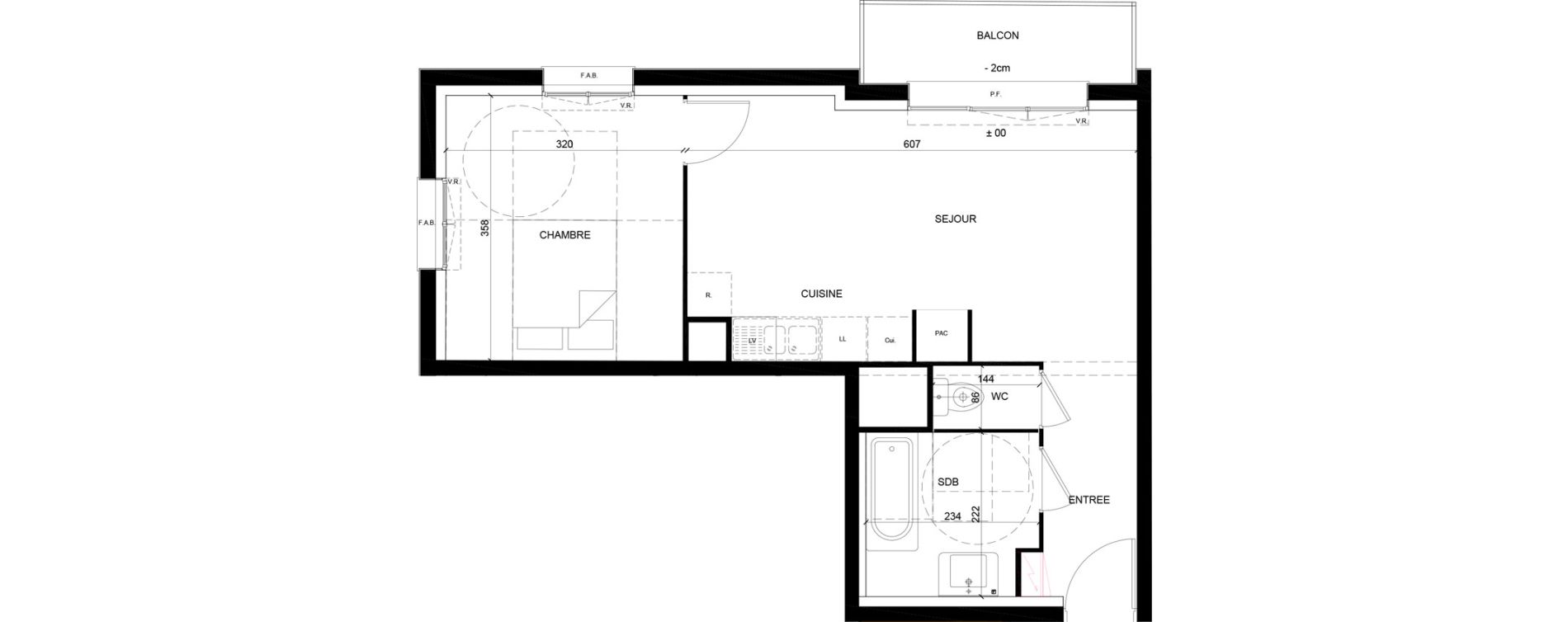 Appartement T2 de 42,73 m2 &agrave; Mainvilliers Centre