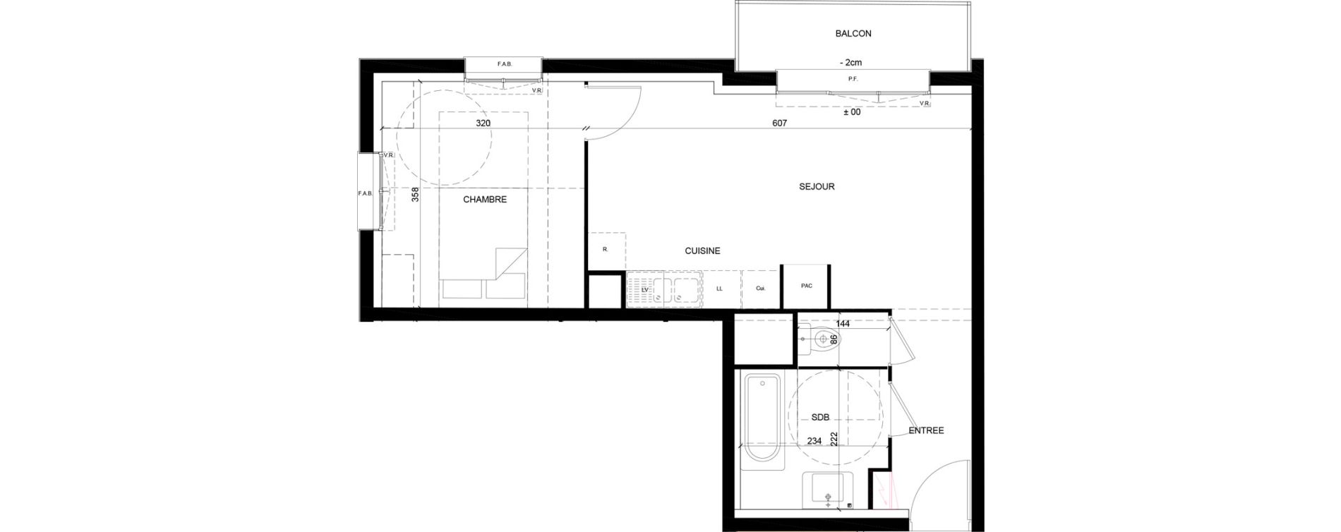 Appartement T2 de 41,93 m2 &agrave; Mainvilliers Centre