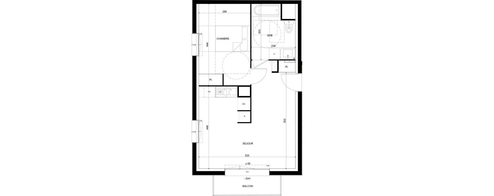 Appartement T2 de 45,06 m2 &agrave; Mainvilliers Centre