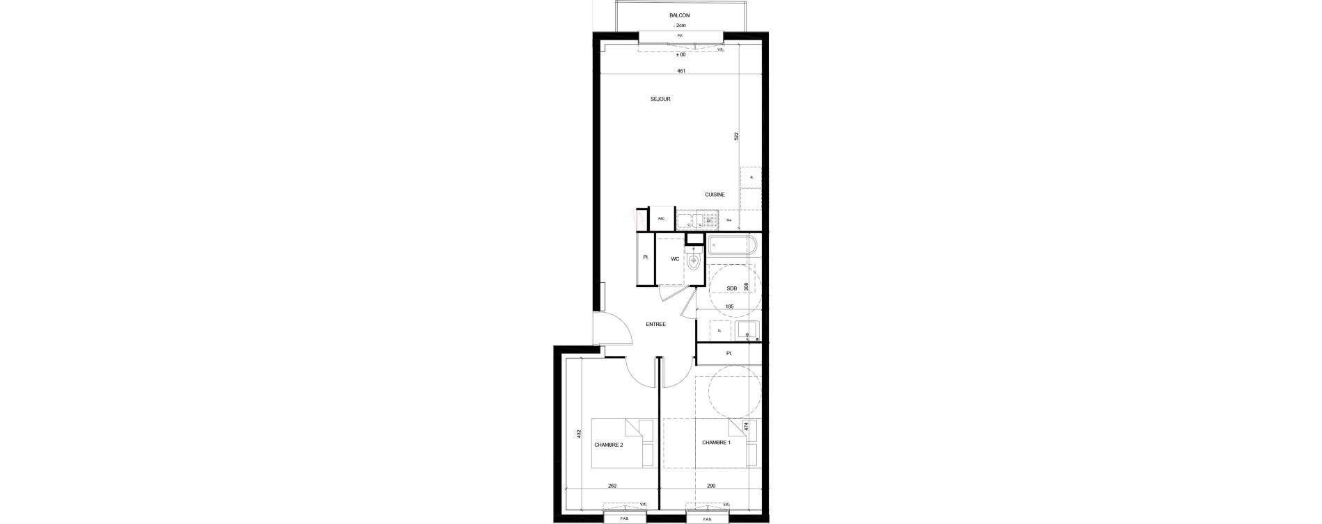 Appartement T3 de 63,36 m2 &agrave; Mainvilliers Centre