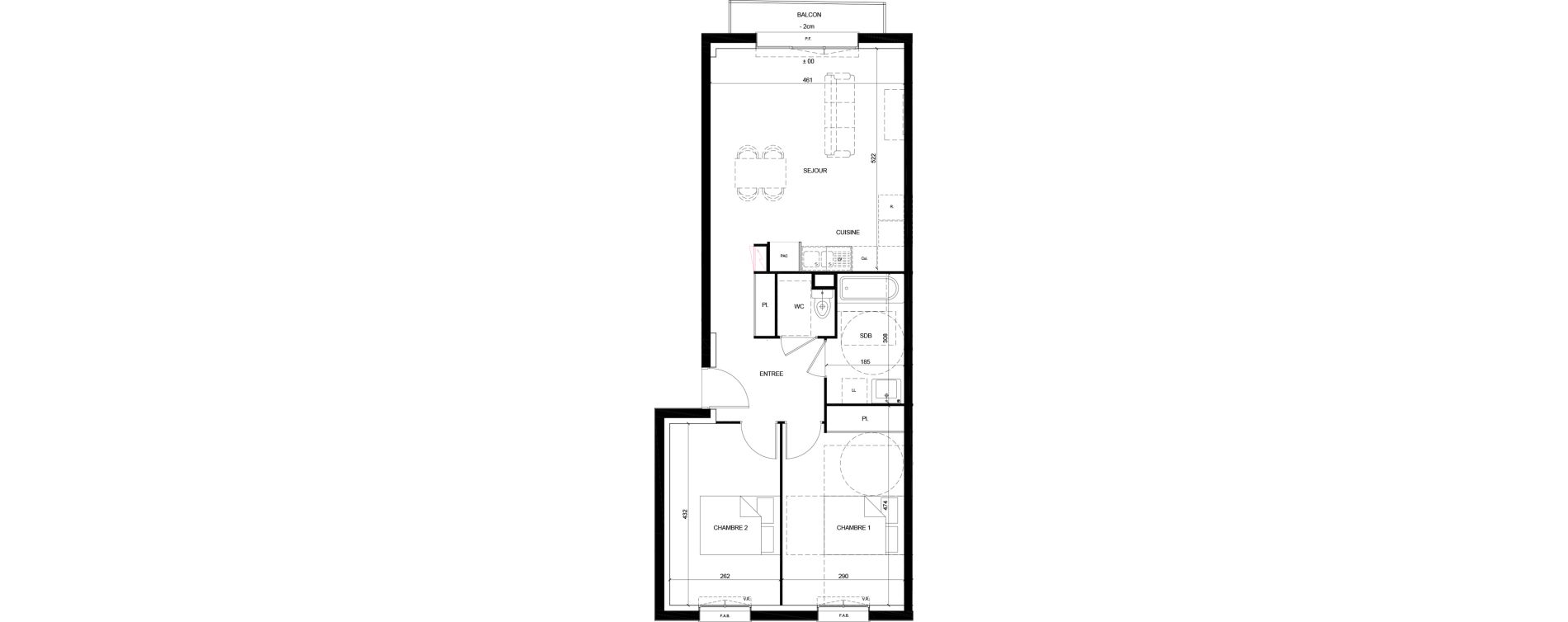 Appartement T3 de 63,36 m2 &agrave; Mainvilliers Centre