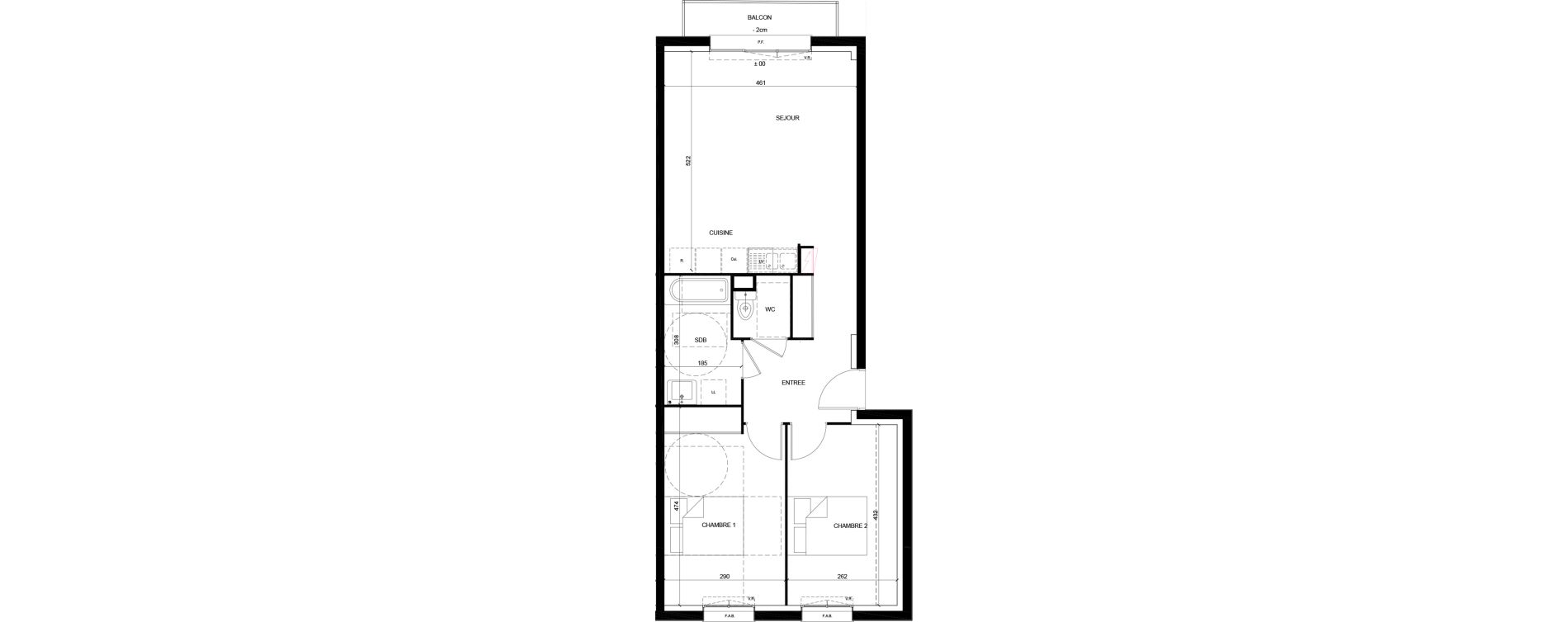 Appartement T3 de 61,21 m2 &agrave; Mainvilliers Centre