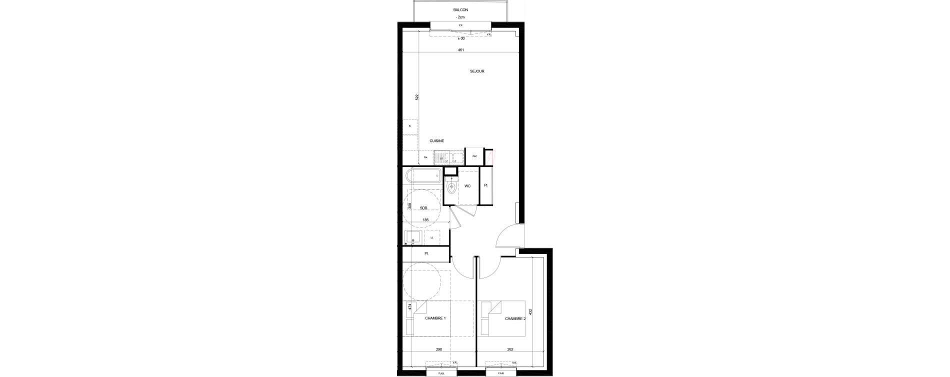 Appartement T3 de 63,36 m2 &agrave; Mainvilliers Centre