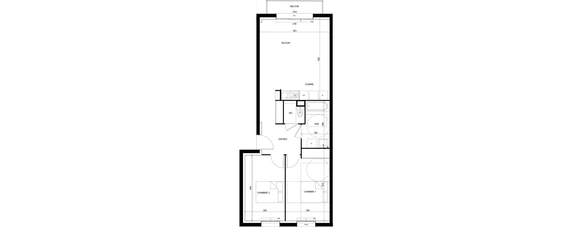 Appartement T3 de 61,21 m2 &agrave; Mainvilliers Centre