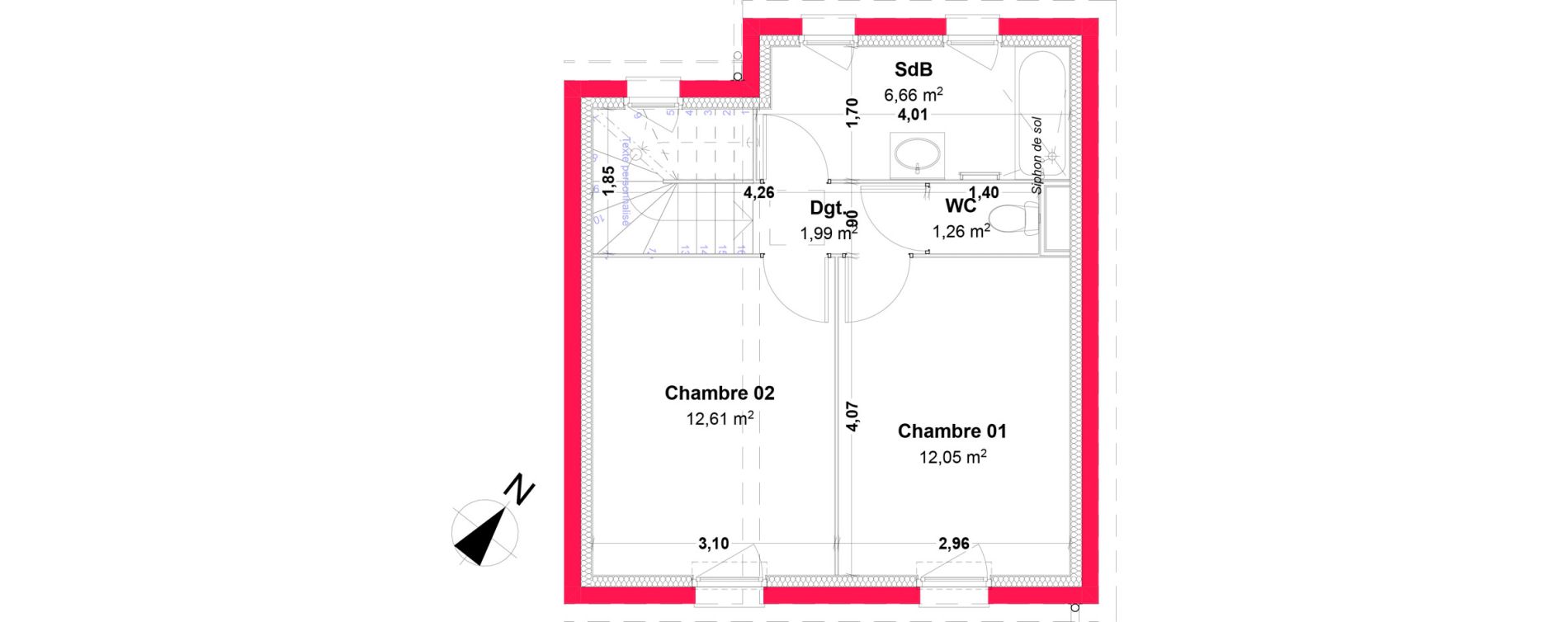Maison T3 de 70,16 m2 &agrave; Vernouillet Centre
