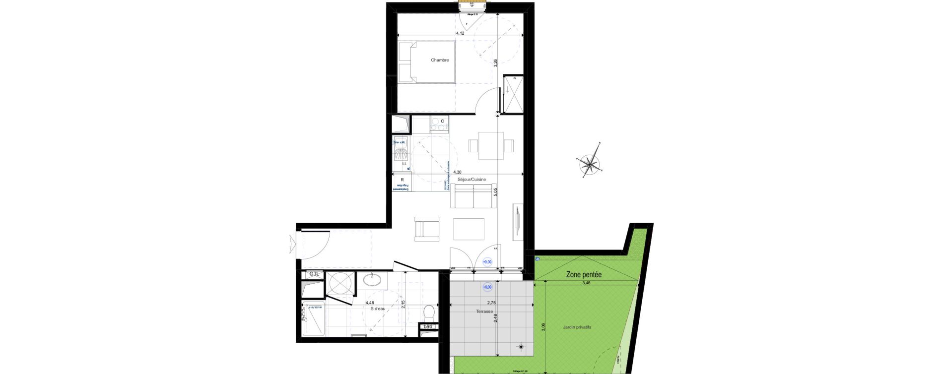 Appartement T2 de 46,44 m2 &agrave; Amboise Centre