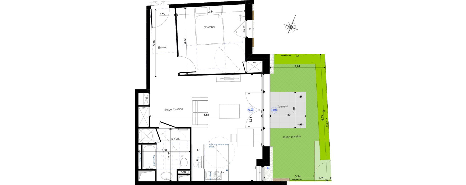 Appartement T2 de 45,69 m2 &agrave; Amboise Centre